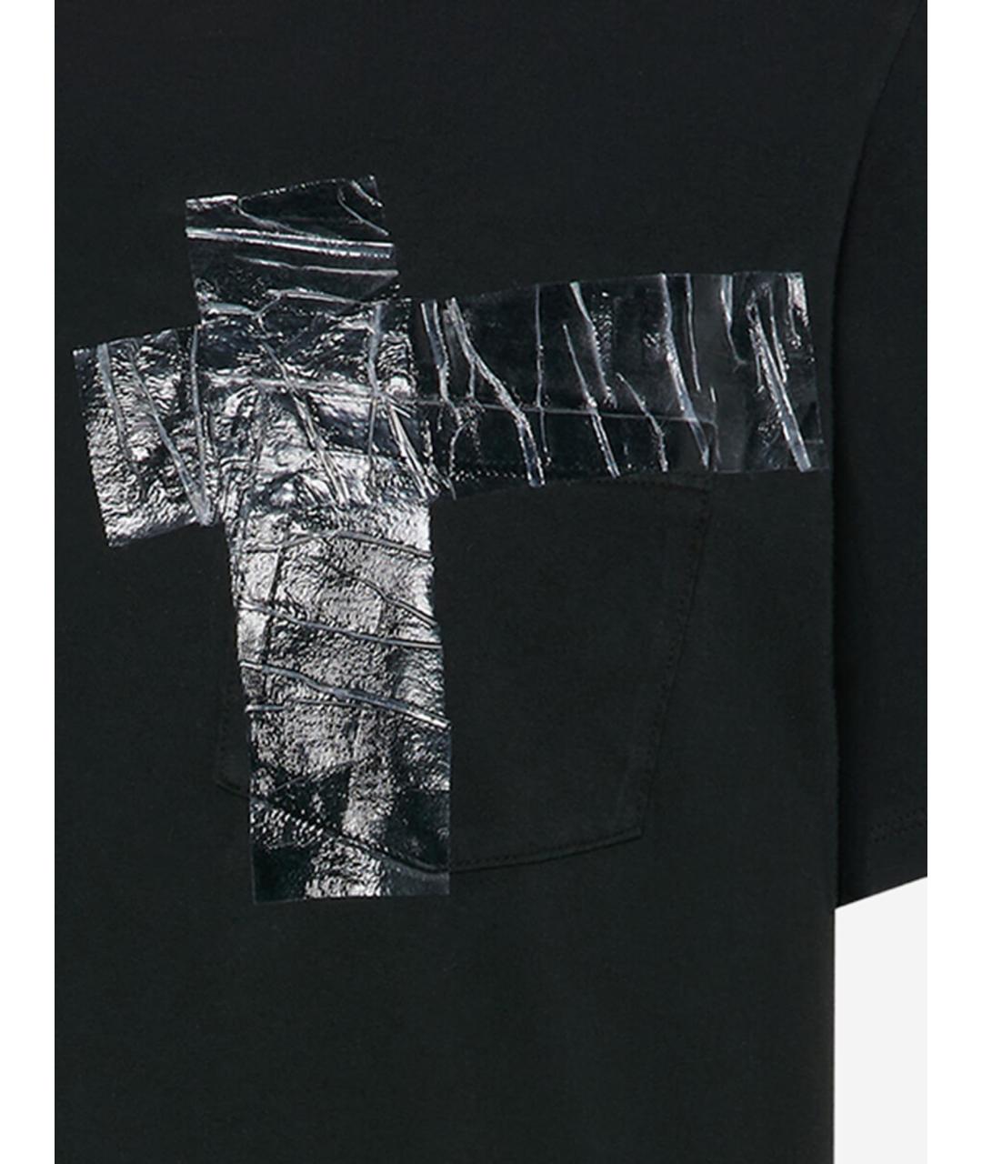 MAISON MARGIELA Черная хлопковая футболка, фото 3