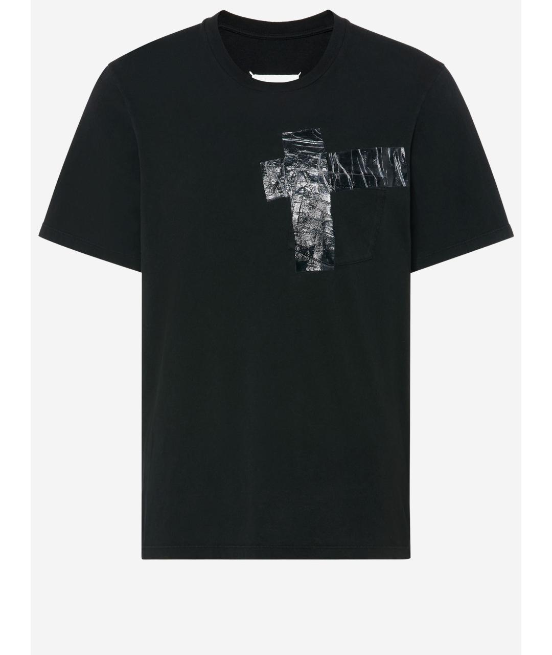 MAISON MARGIELA Черная хлопковая футболка, фото 4