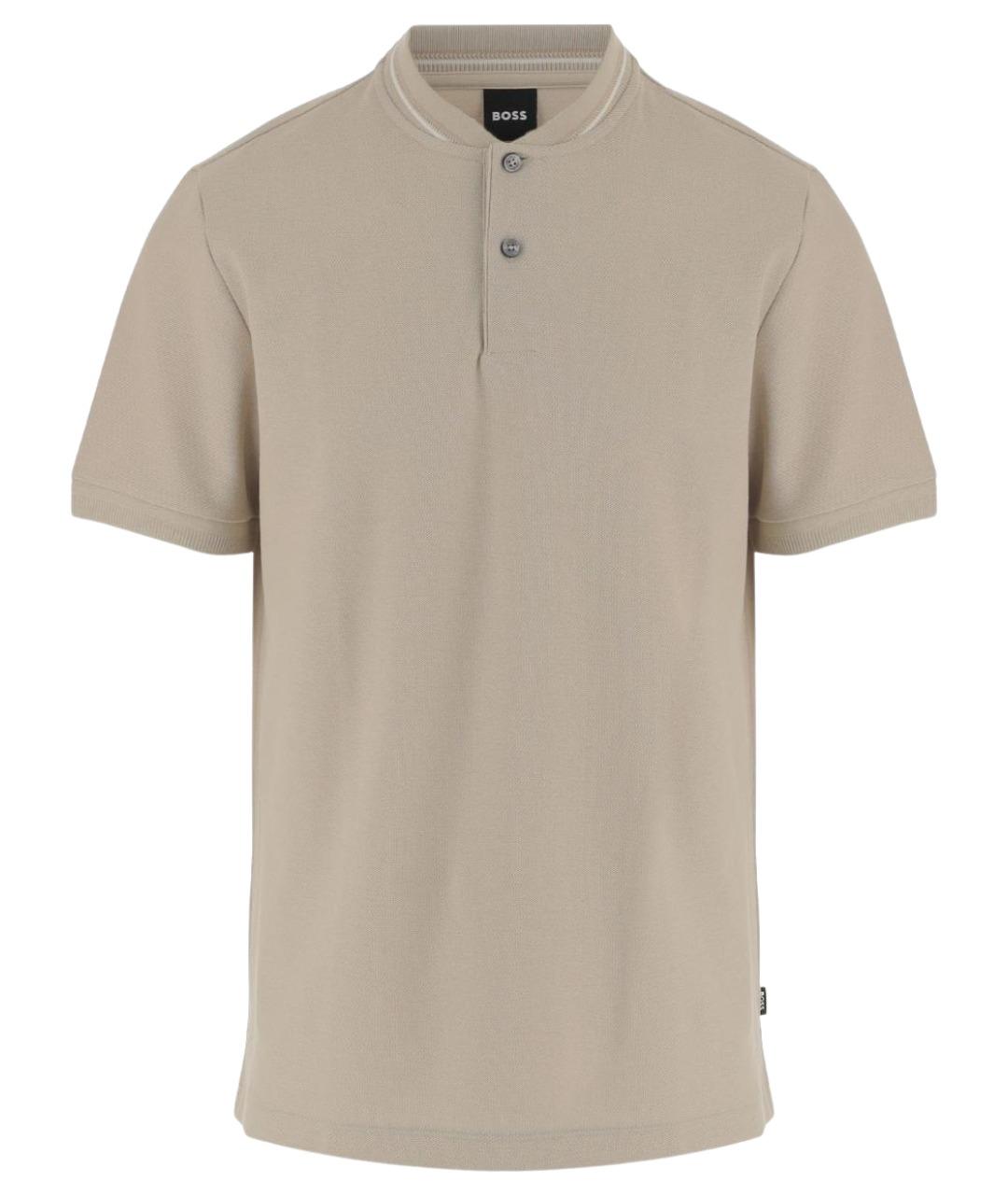 HUGO BOSS Бежевое хлопковое поло с коротким рукавом, фото 1