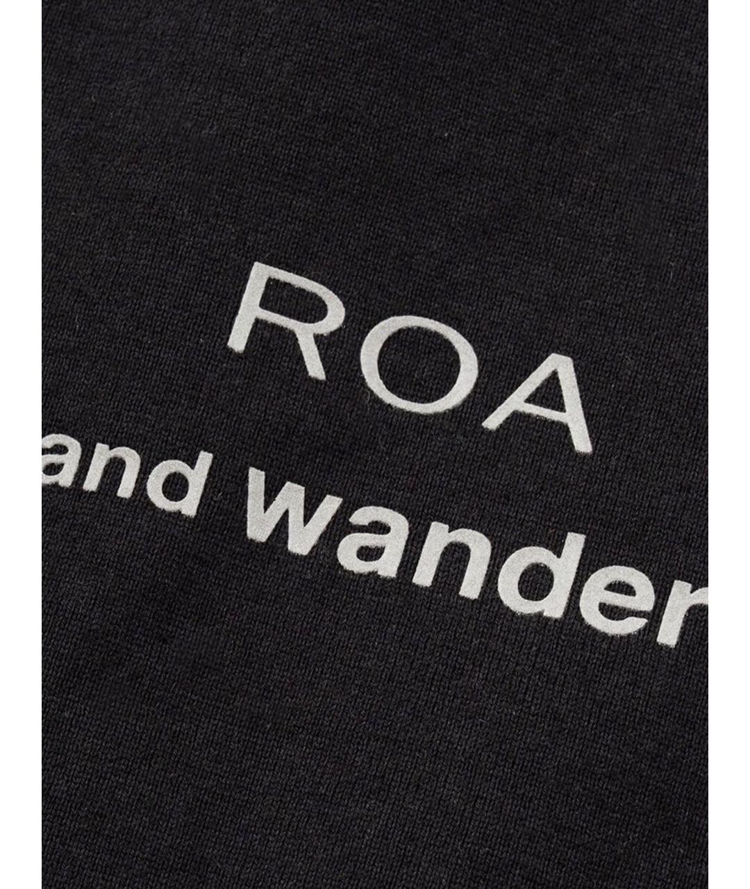 AND WANDER Черная хлопковая футболка, фото 3