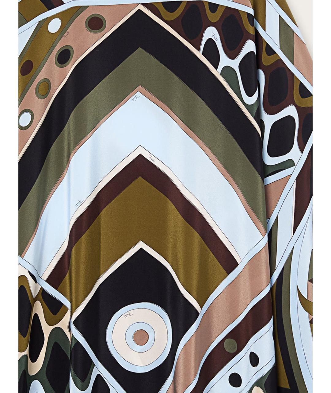 EMILIO PUCCI Хаки шелковое коктейльное платье, фото 3