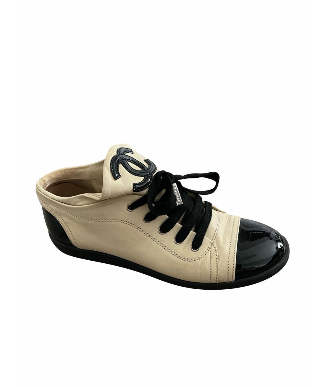 CHANEL Бежевые кожаные ботинки, фото 1