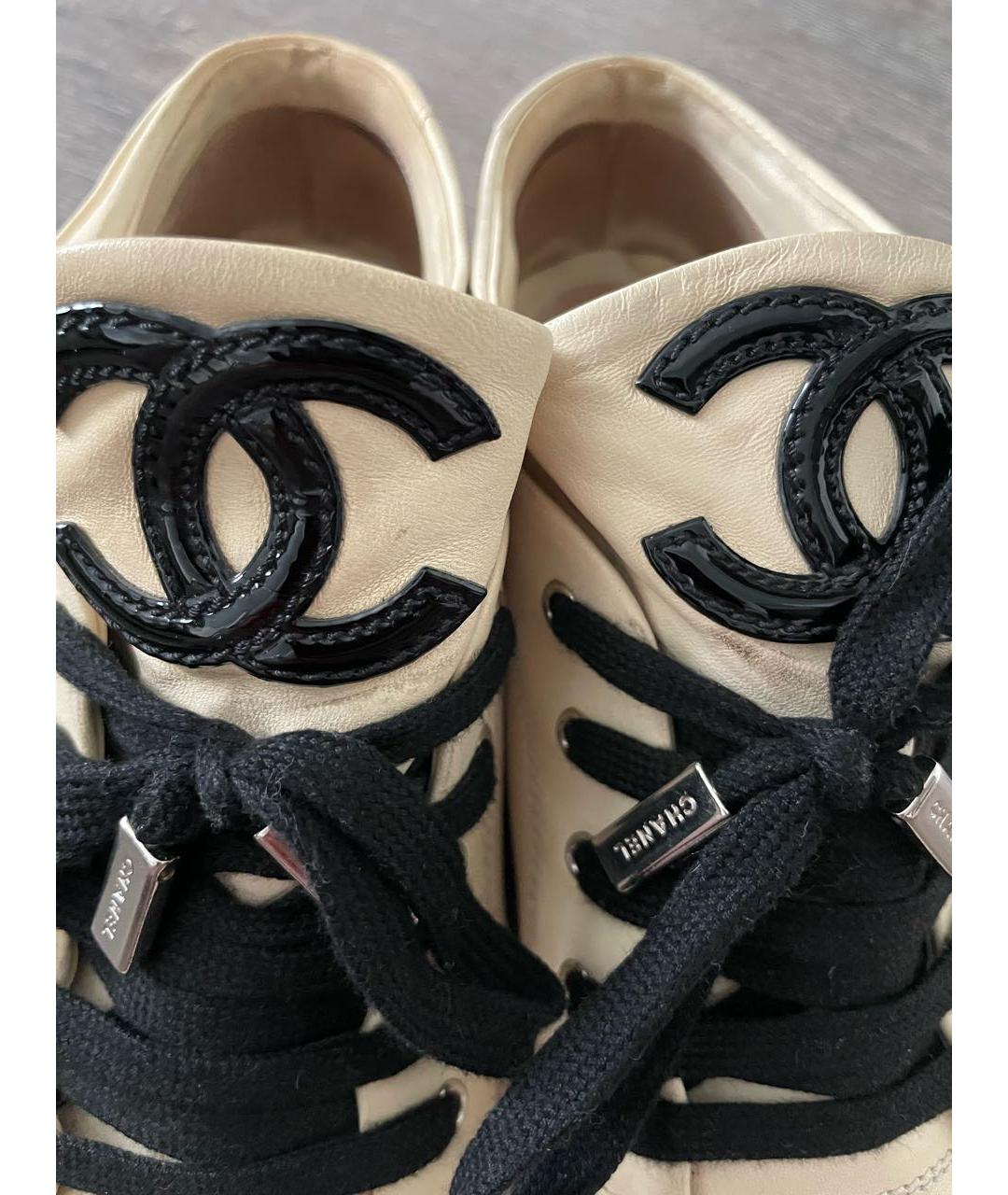 CHANEL Бежевые кожаные ботинки, фото 6