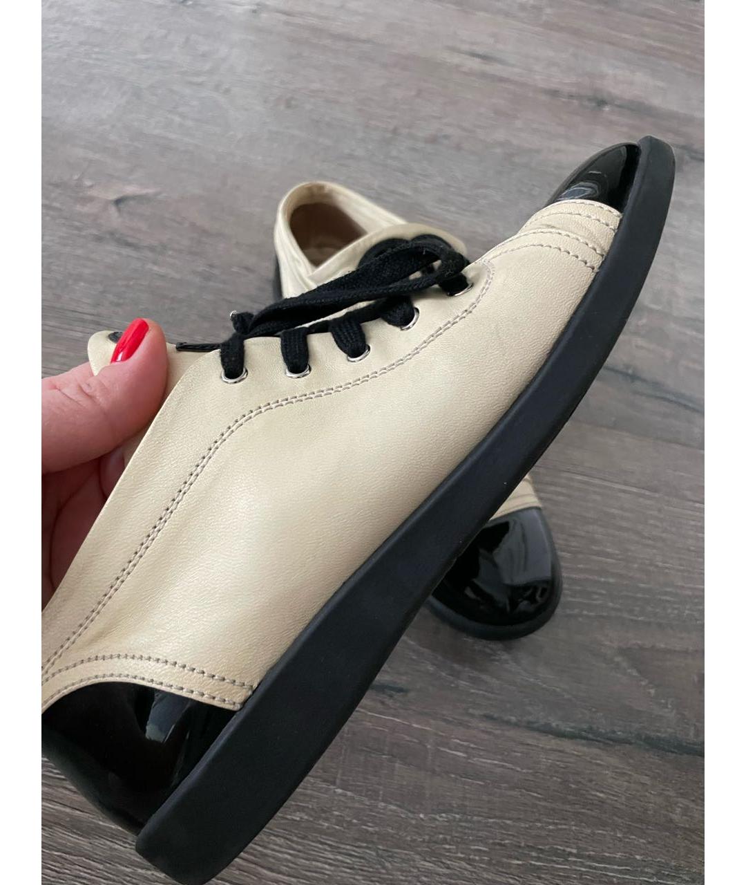 CHANEL Бежевые кожаные ботинки, фото 9