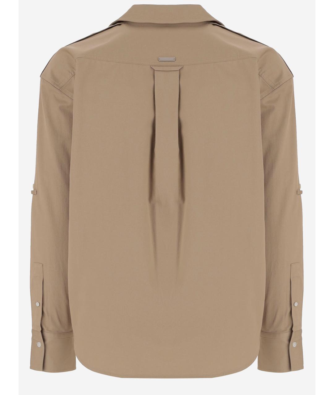 Ami Paris Бежевая хлопковая кэжуал рубашка, фото 2