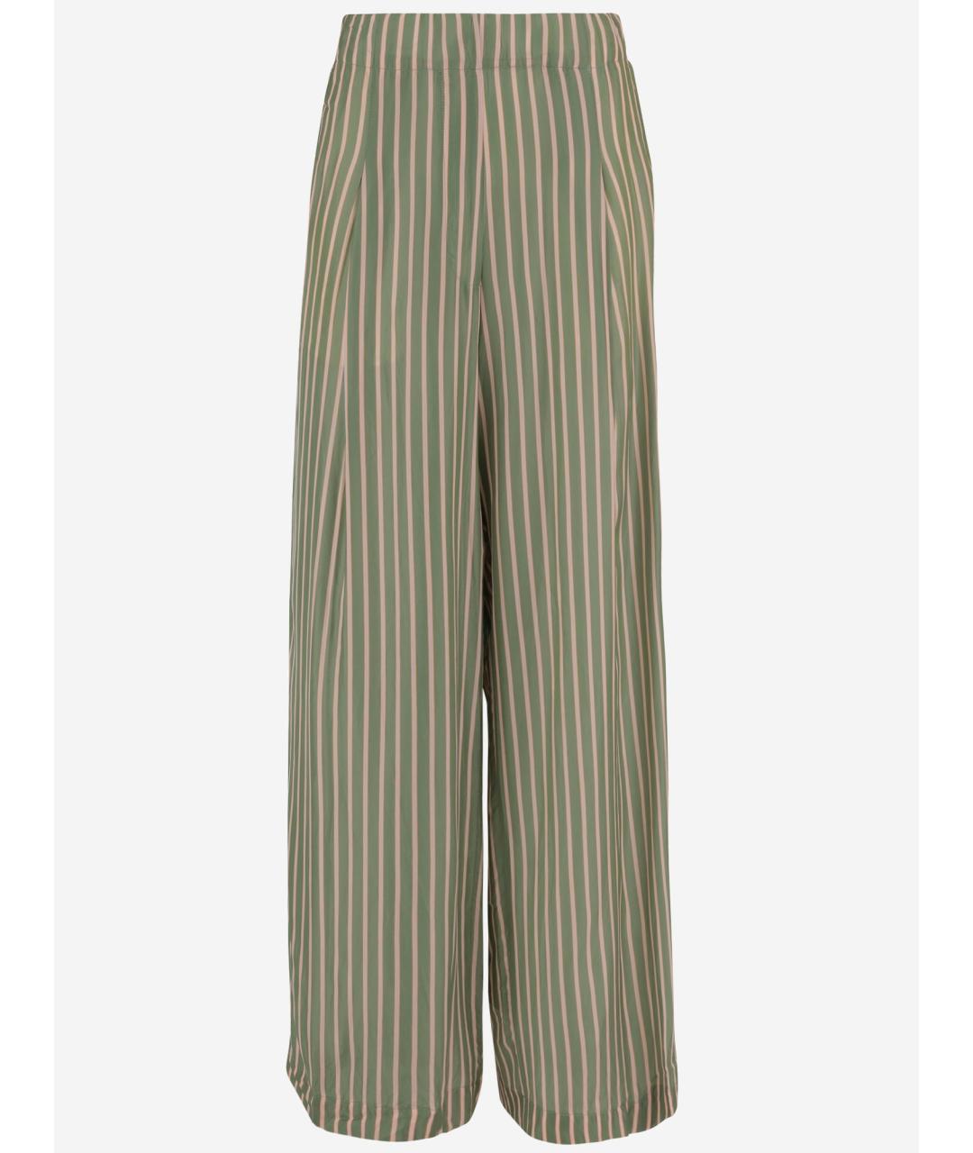 DRIES VAN NOTEN Зеленые вискозные прямые брюки, фото 4
