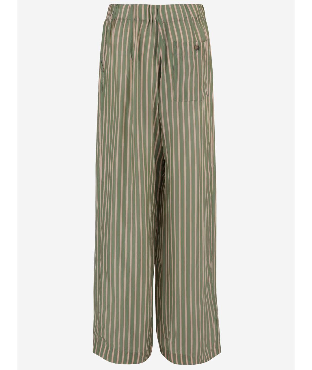 DRIES VAN NOTEN Зеленые вискозные прямые брюки, фото 2