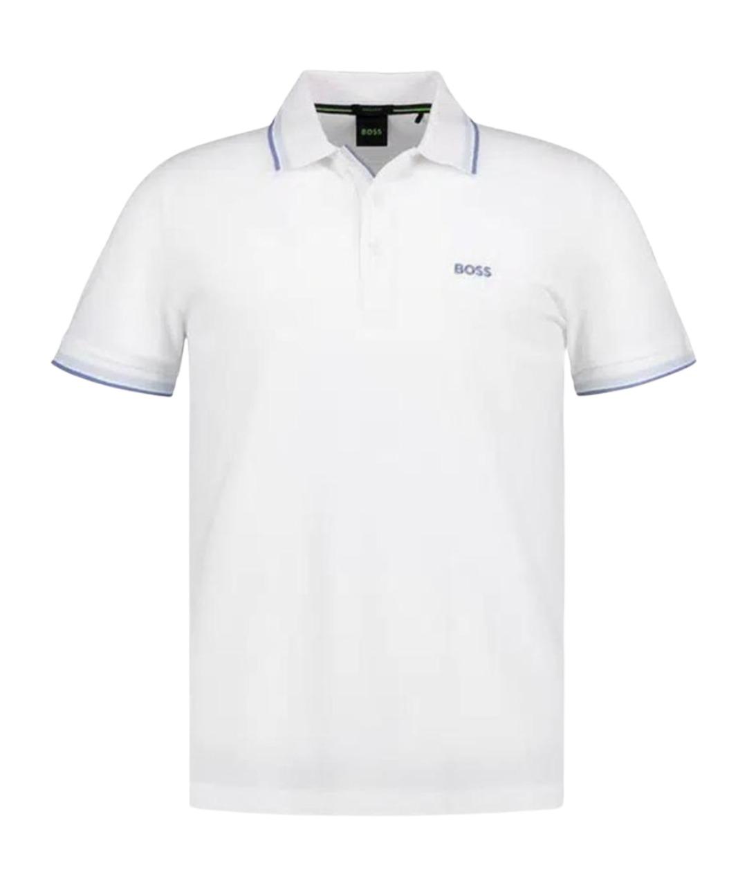 HUGO BOSS Белое хлопковое поло с коротким рукавом, фото 1