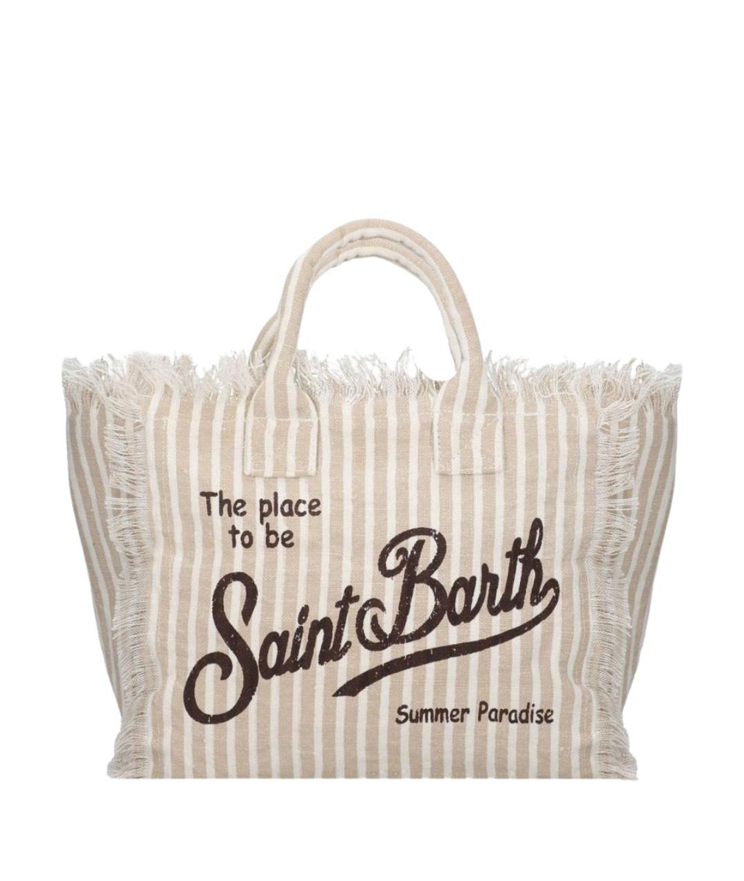 MC2 SAINT BARTH Бежевая льняная сумка тоут, фото 1
