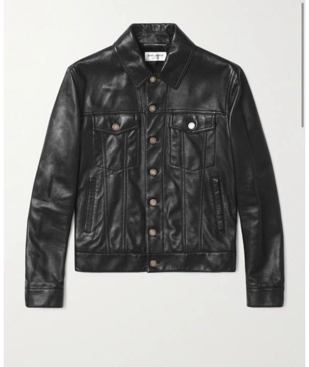 SAINT LAURENT Черная кожаная куртка, фото 6