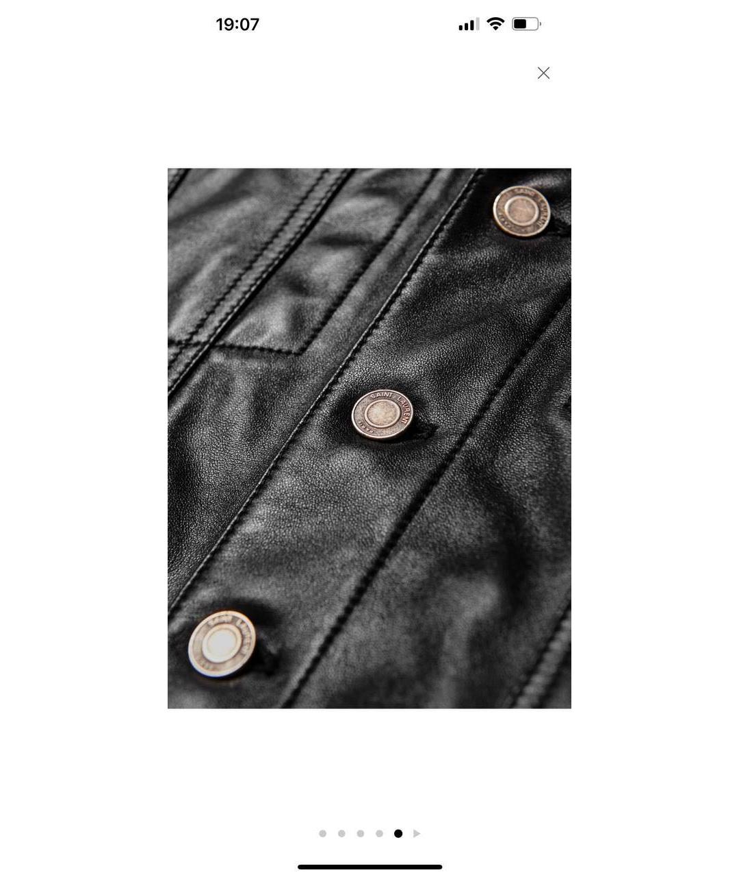 SAINT LAURENT Черная кожаная куртка, фото 4