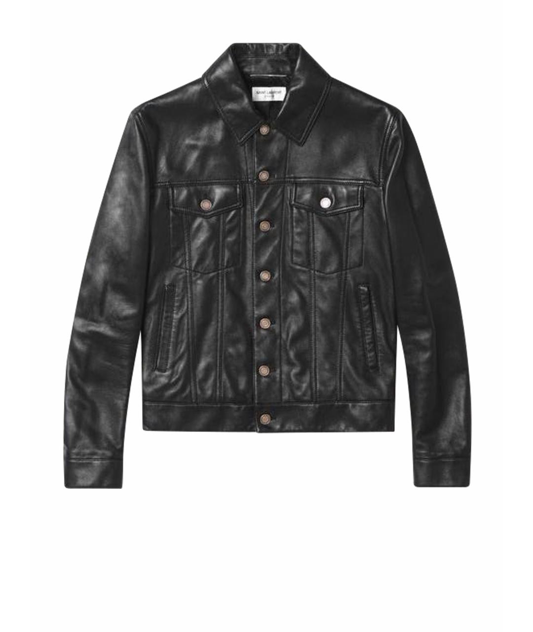 SAINT LAURENT Черная кожаная куртка, фото 1