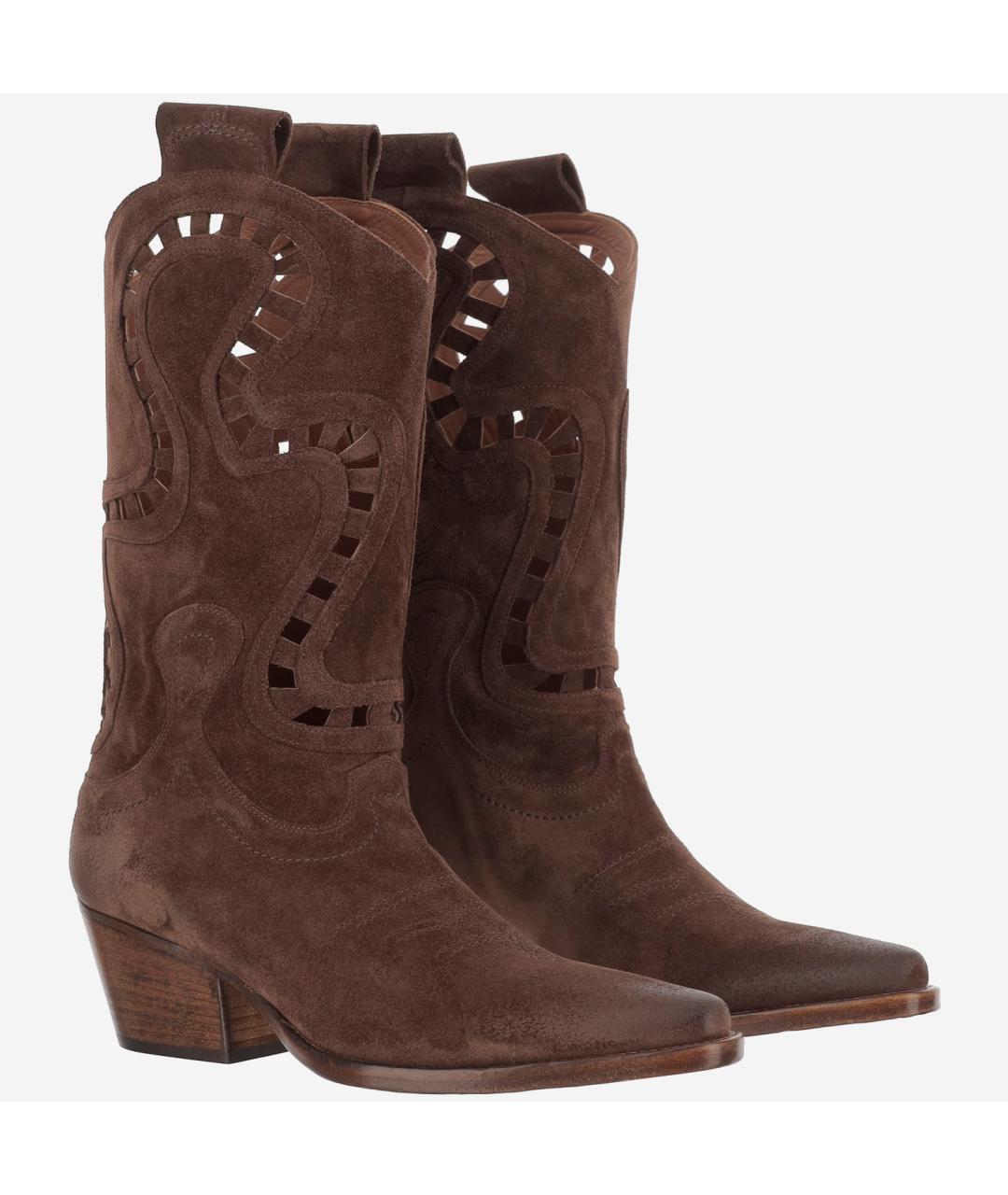 SARTORE Коричневые замшевые ботинки, фото 2