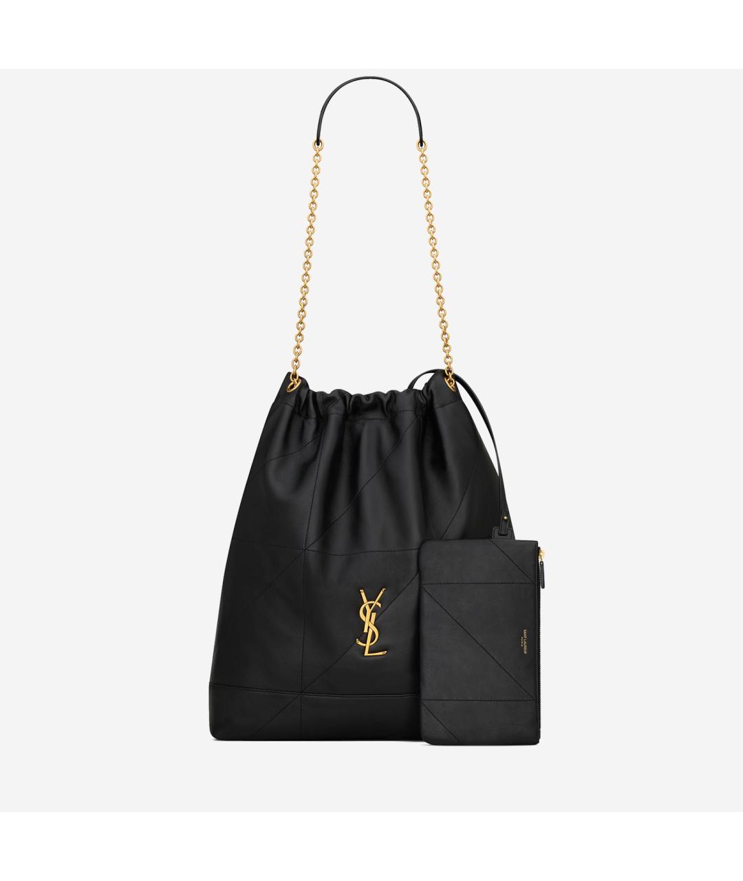 SAINT LAURENT Черная кожаная сумка через плечо, фото 4