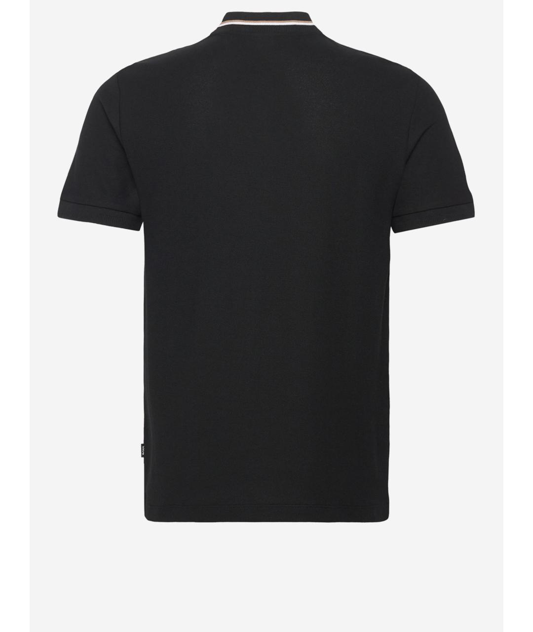 HUGO BOSS Черное хлопковое поло с коротким рукавом, фото 2