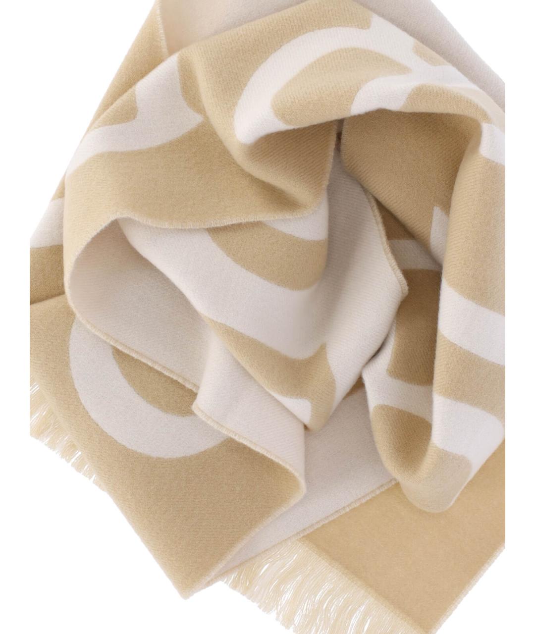 BURBERRY Бежевый шерстяной шарф, фото 2