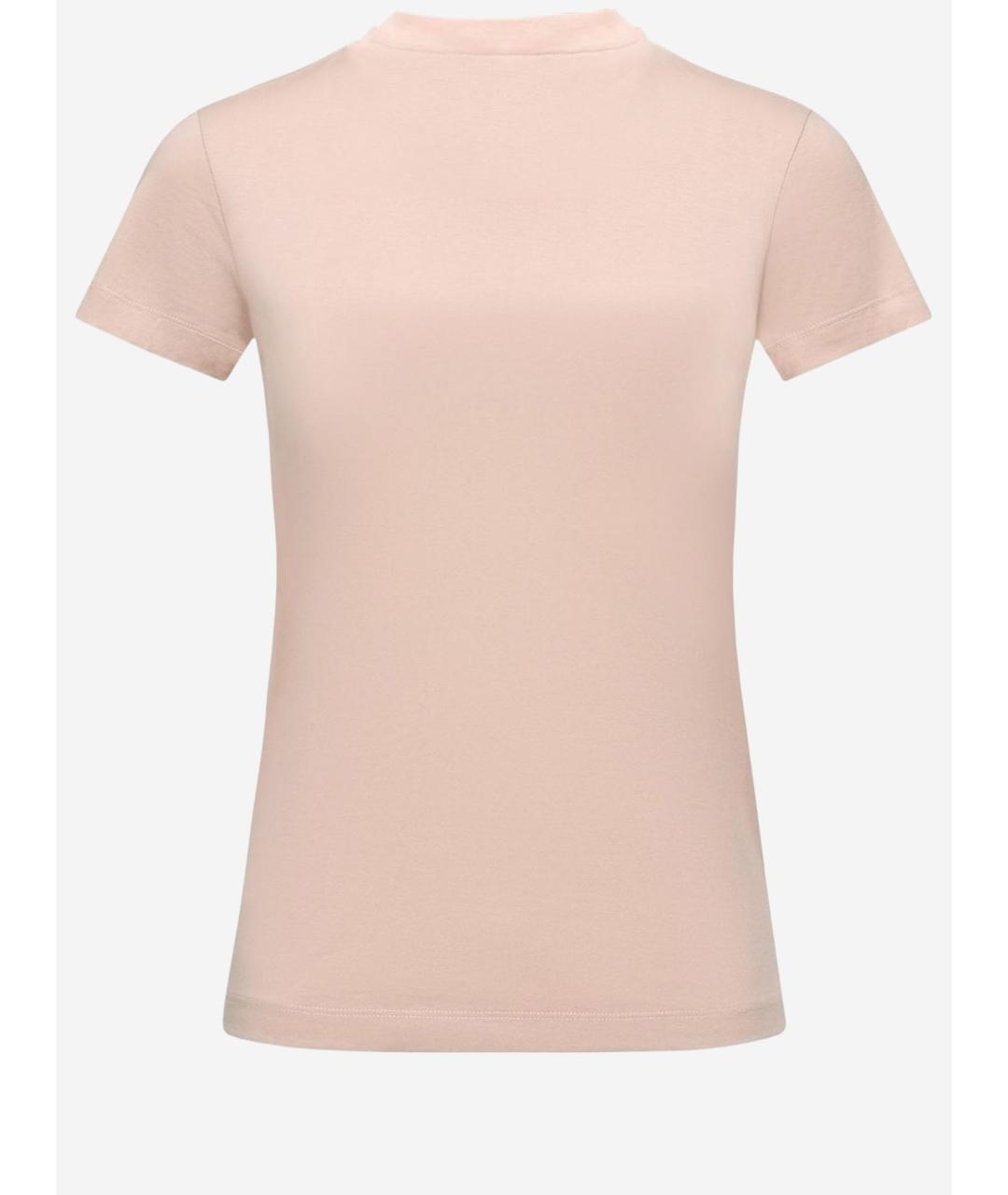 MONCLER Розовая хлопковая футболка, фото 2