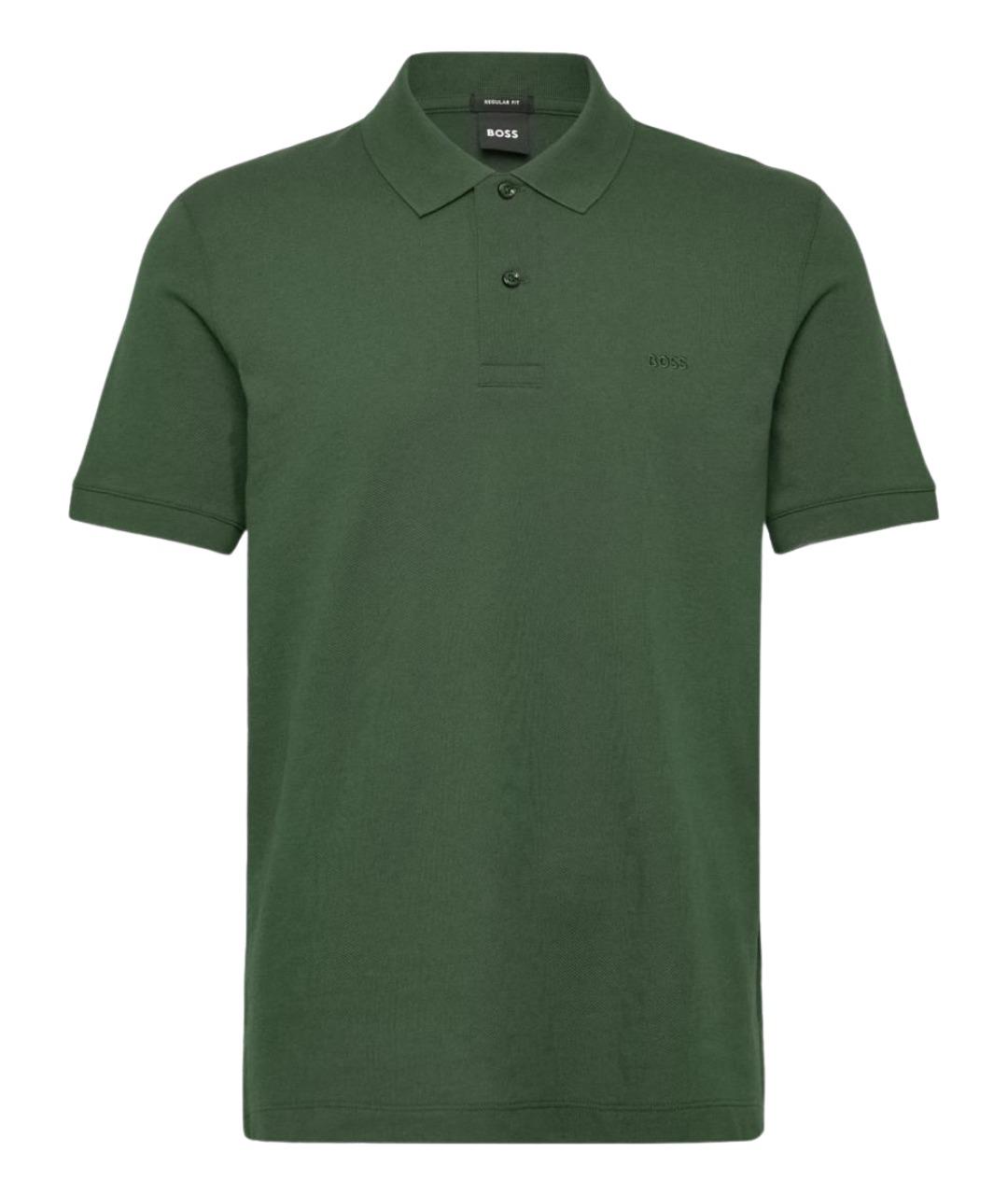 HUGO BOSS Зеленые хлопковое поло с коротким рукавом, фото 1