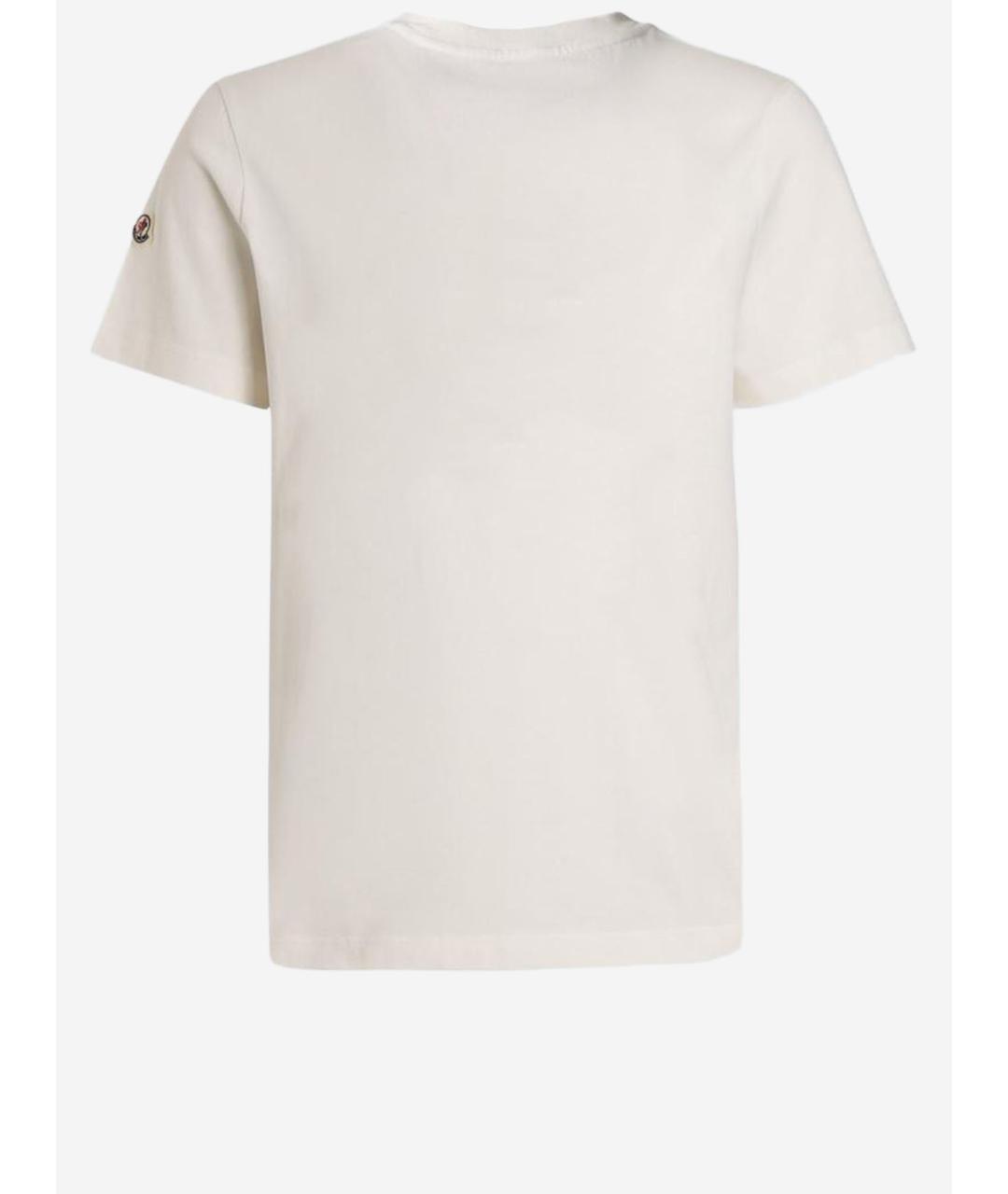 MONCLER Белая хлопковая футболка, фото 2
