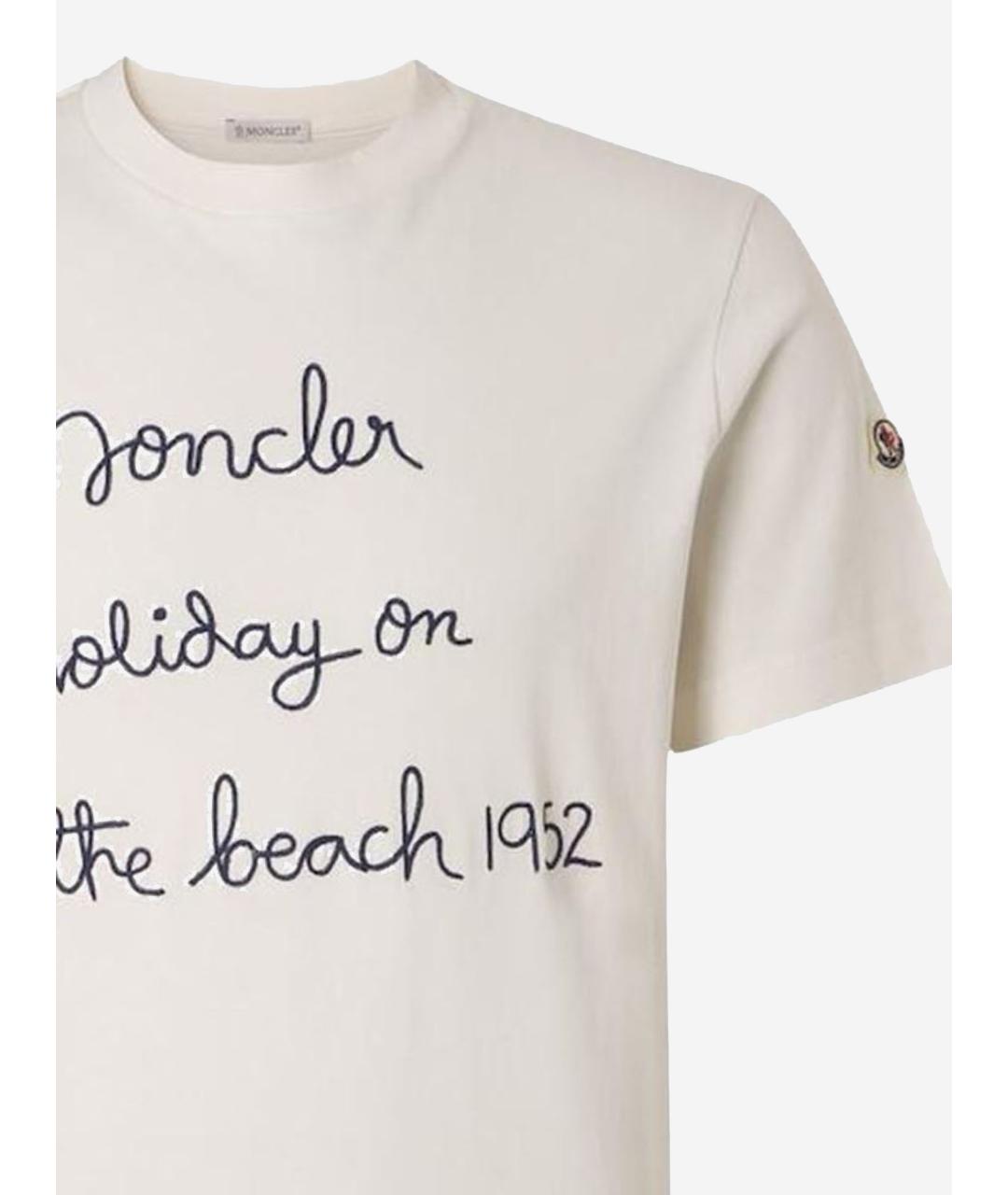 MONCLER Белая хлопковая футболка, фото 3