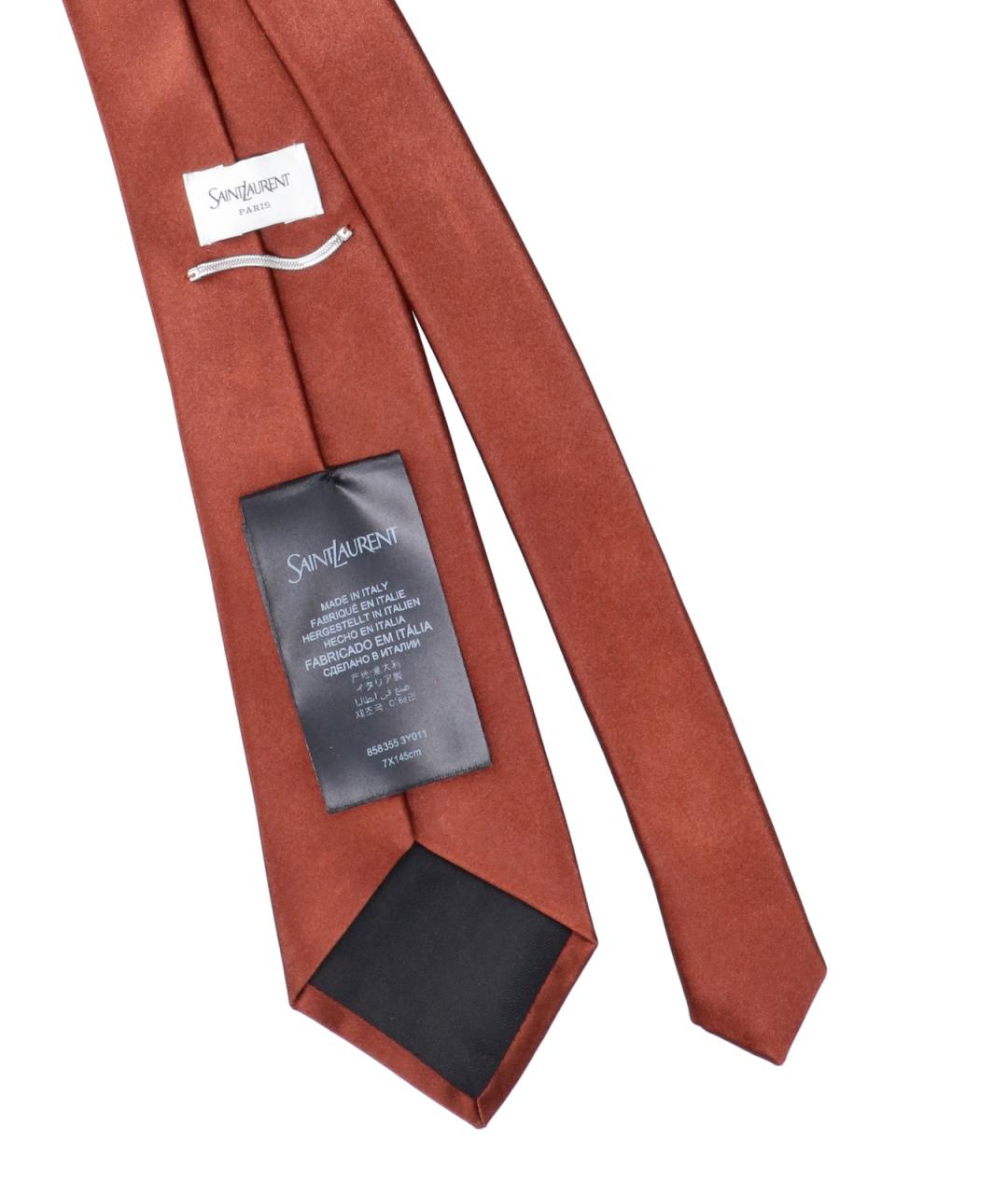 SAINT LAURENT Красный шелковый галстук, фото 3