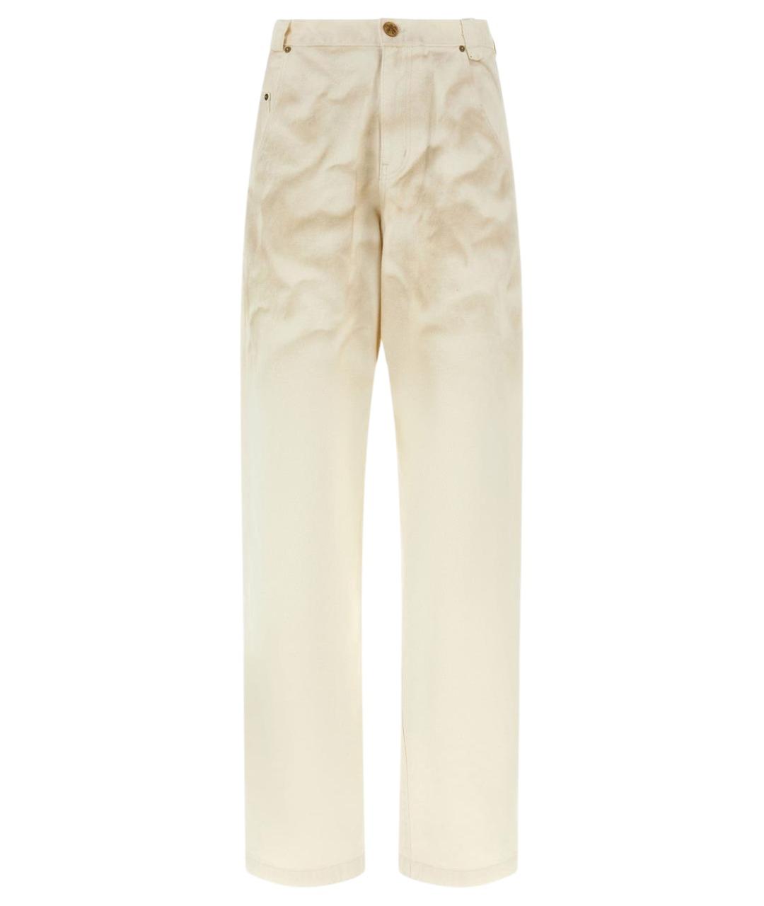 WILLY CHAVARRIA Бежевые хлопковые прямые джинсы, фото 1
