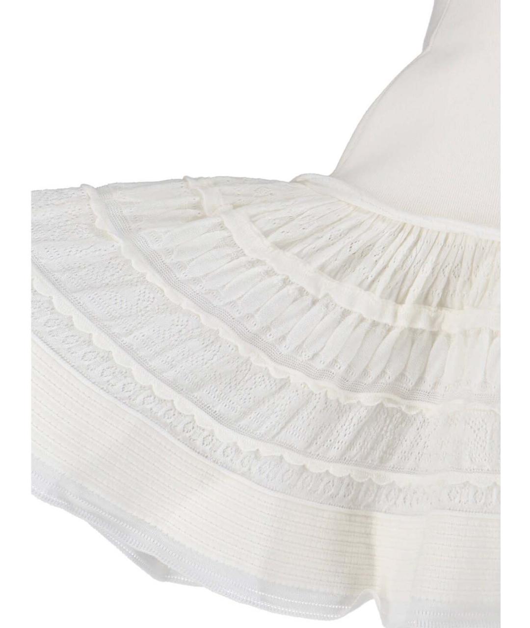 ALAIA Белая шерстяная юбка мини, фото 4