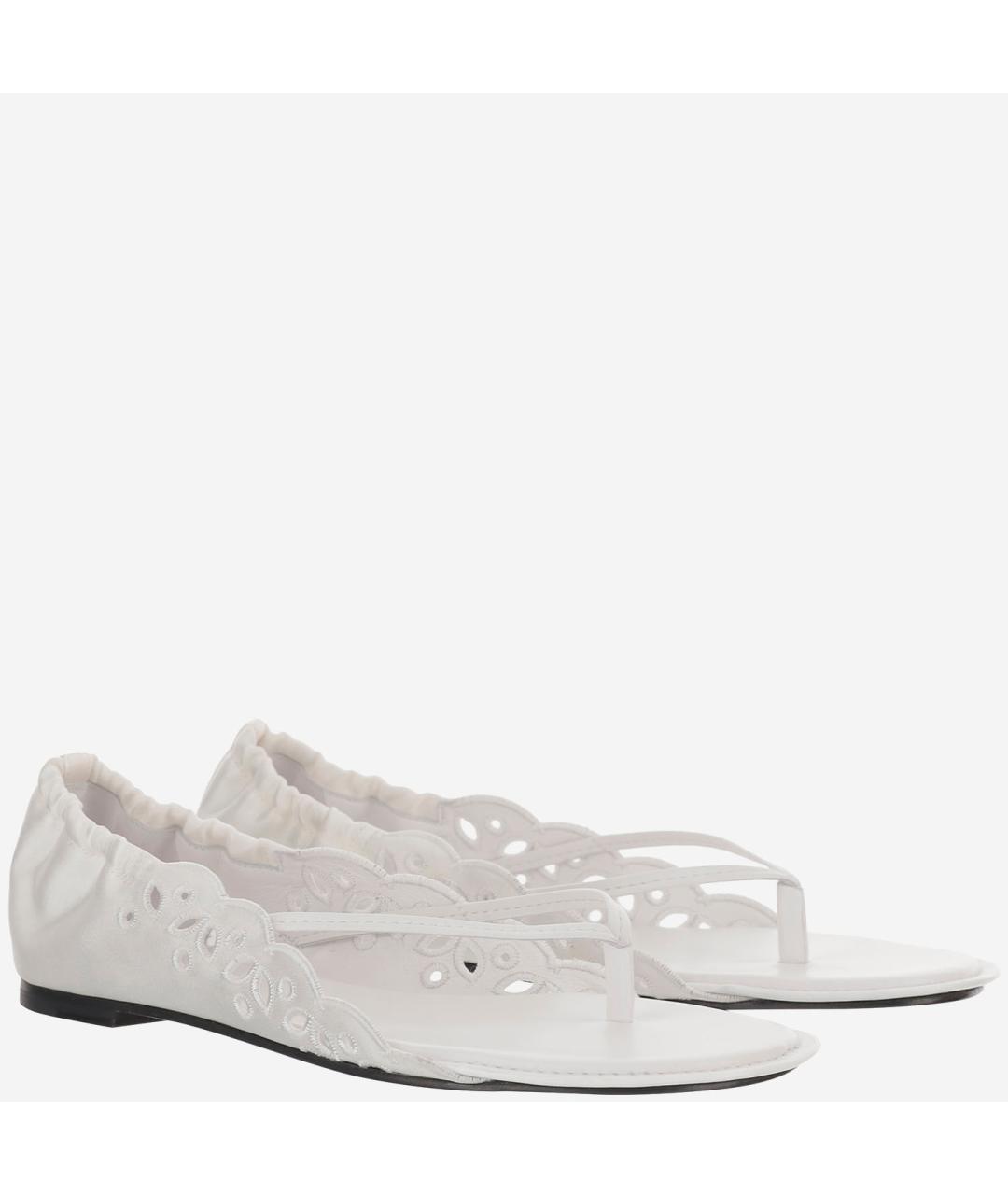 JACQUEMUS Белые кожаные босоножки, фото 3