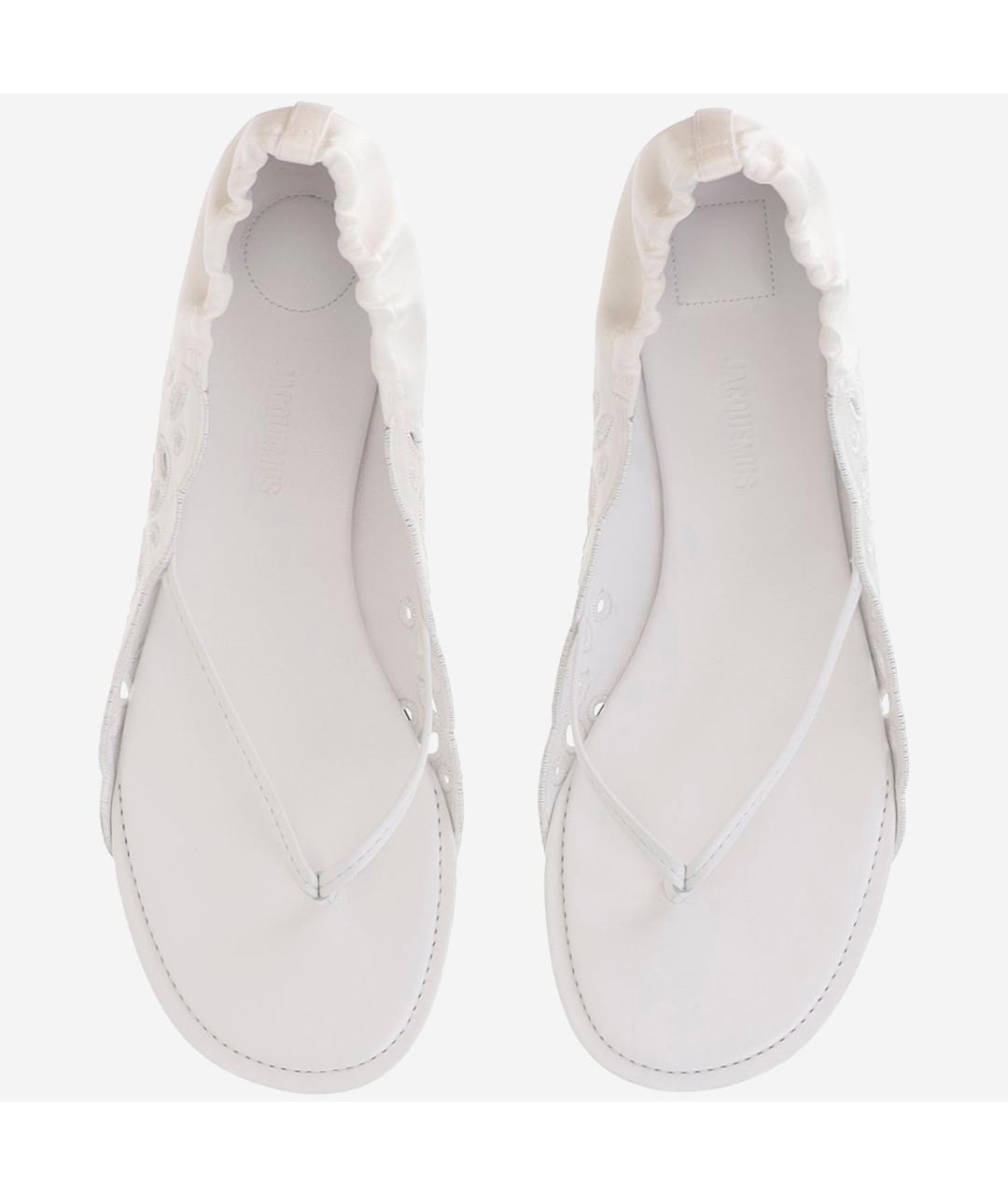 JACQUEMUS Белые кожаные босоножки, фото 2