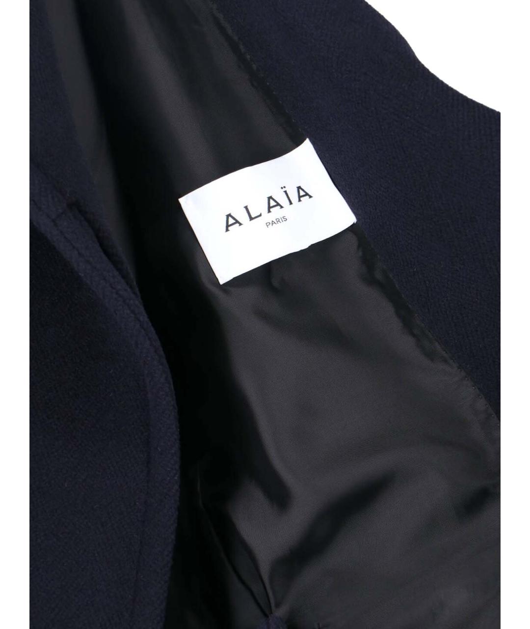 ALAIA Темно-синее шерстяное пальто, фото 5