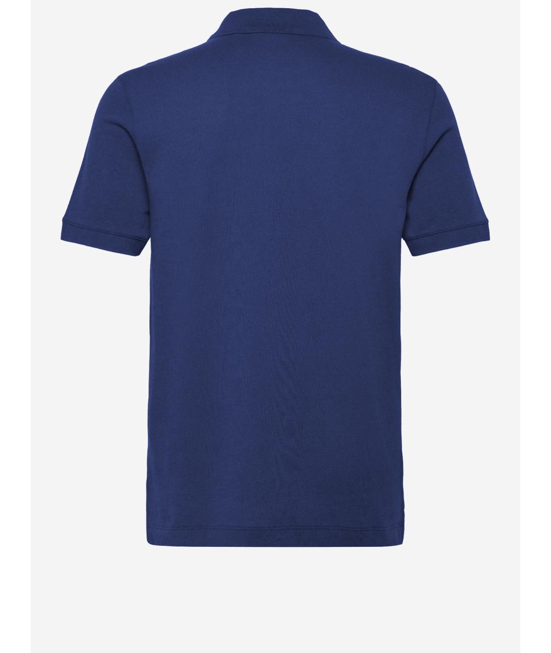 HUGO BOSS Синее хлопковое поло с коротким рукавом, фото 2