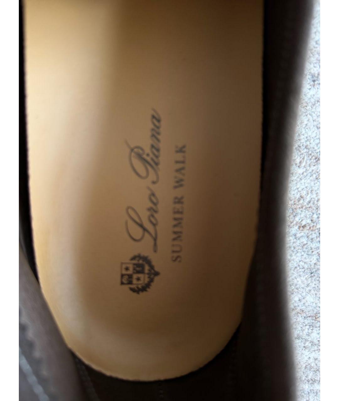 LORO PIANA Коричневые замшевые низкие ботинки, фото 2