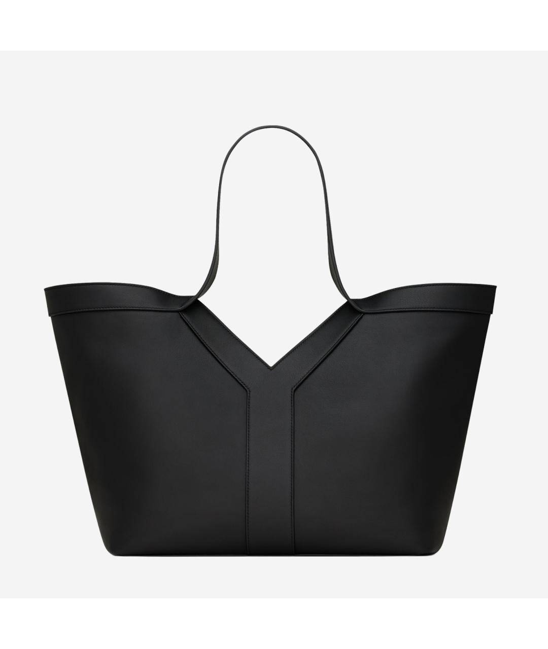 SAINT LAURENT Черная кожаная сумка тоут, фото 3