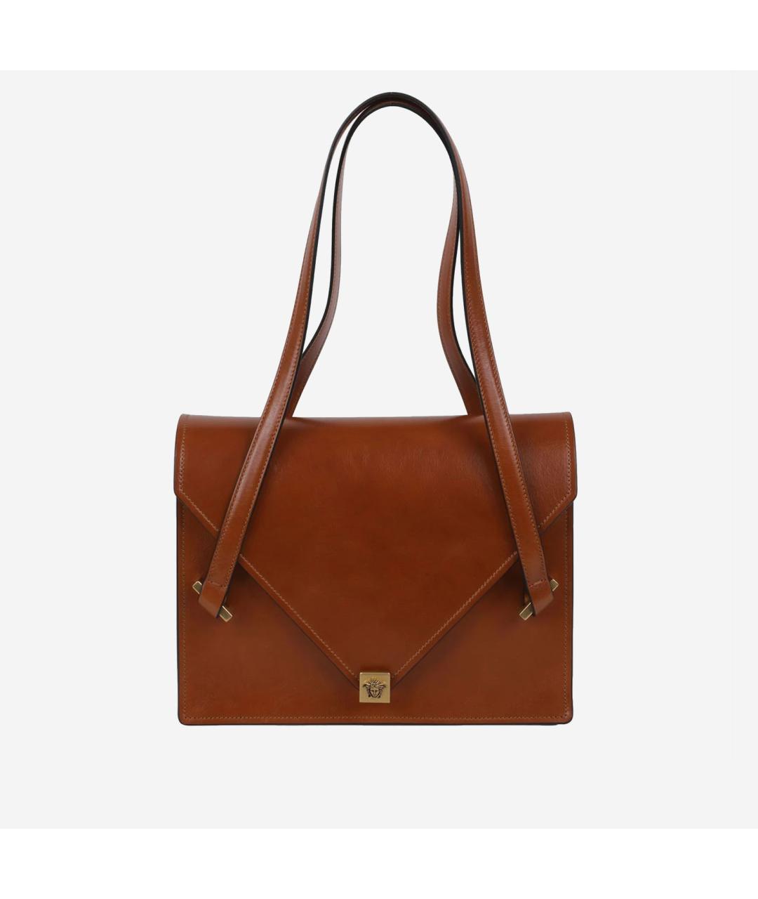 VERSACE Коричневая кожаная сумка через плечо, фото 5