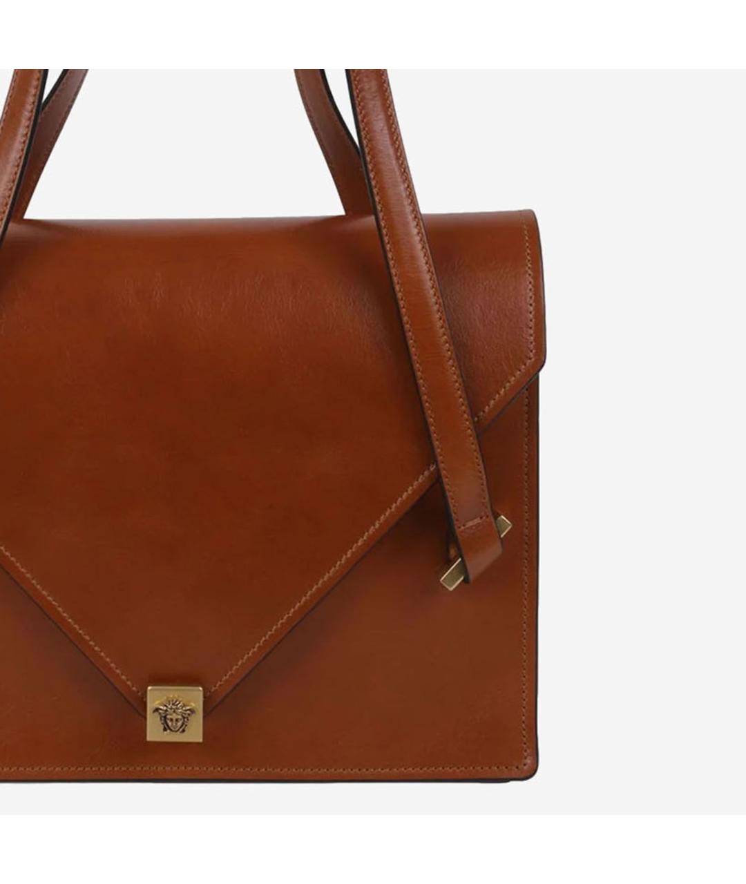 VERSACE Коричневая кожаная сумка через плечо, фото 4