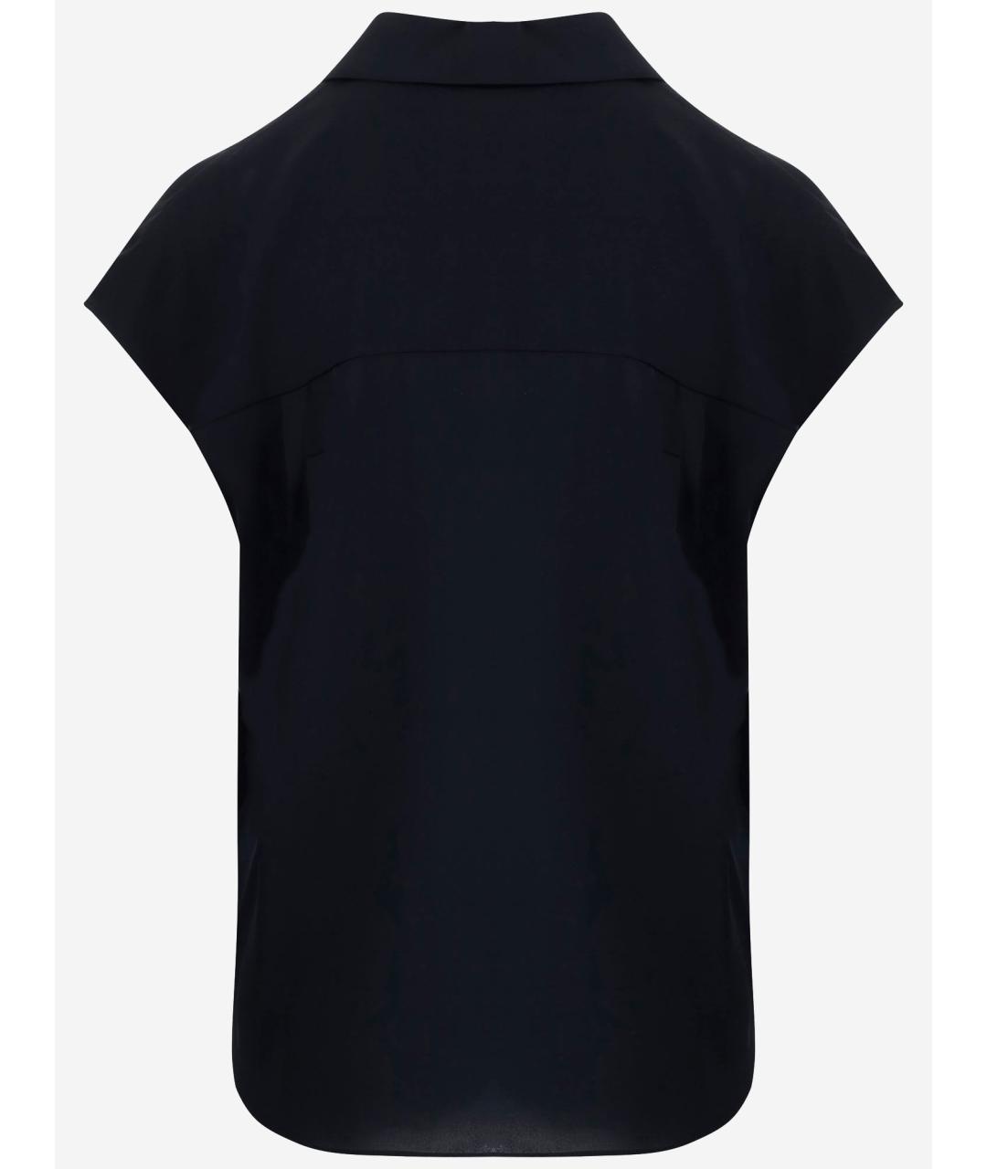 VINCE Черная шелковая рубашка, фото 2