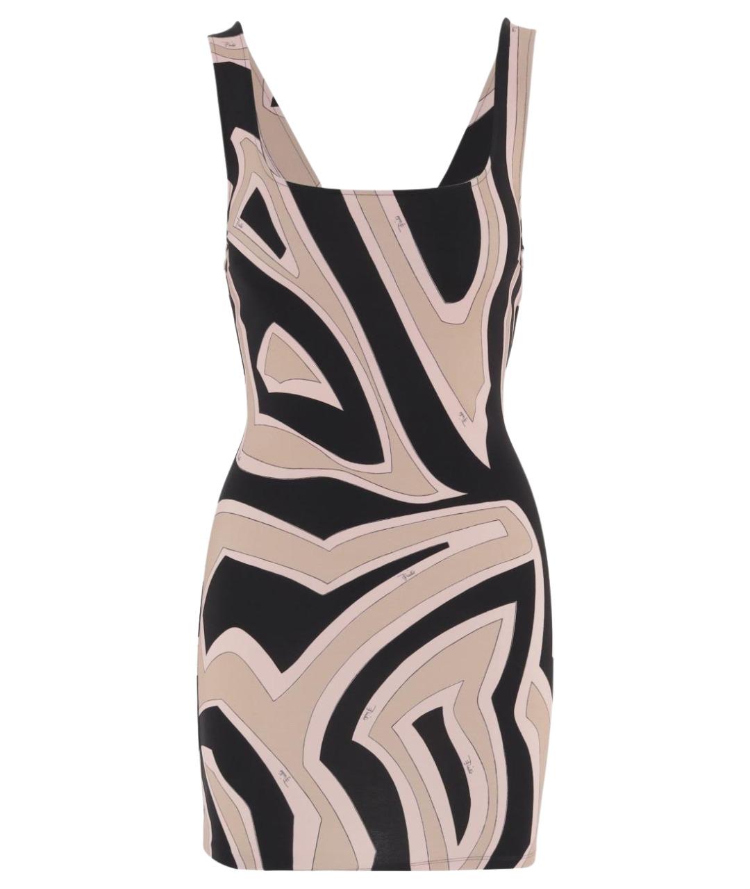 EMILIO PUCCI Бежевое вискозное повседневное платье, фото 1