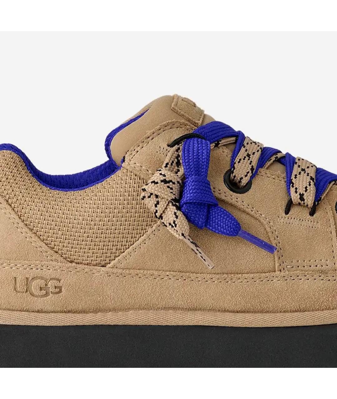 UGG AUSTRALIA Коричневые нубуковые низкие кроссовки / кеды, фото 5