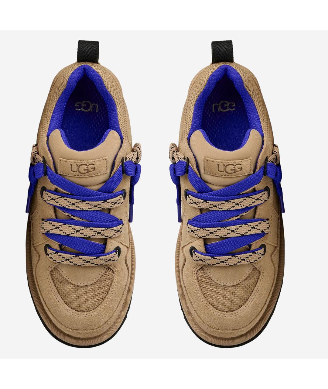 UGG AUSTRALIA Коричневые нубуковые низкие кроссовки / кеды, фото 2