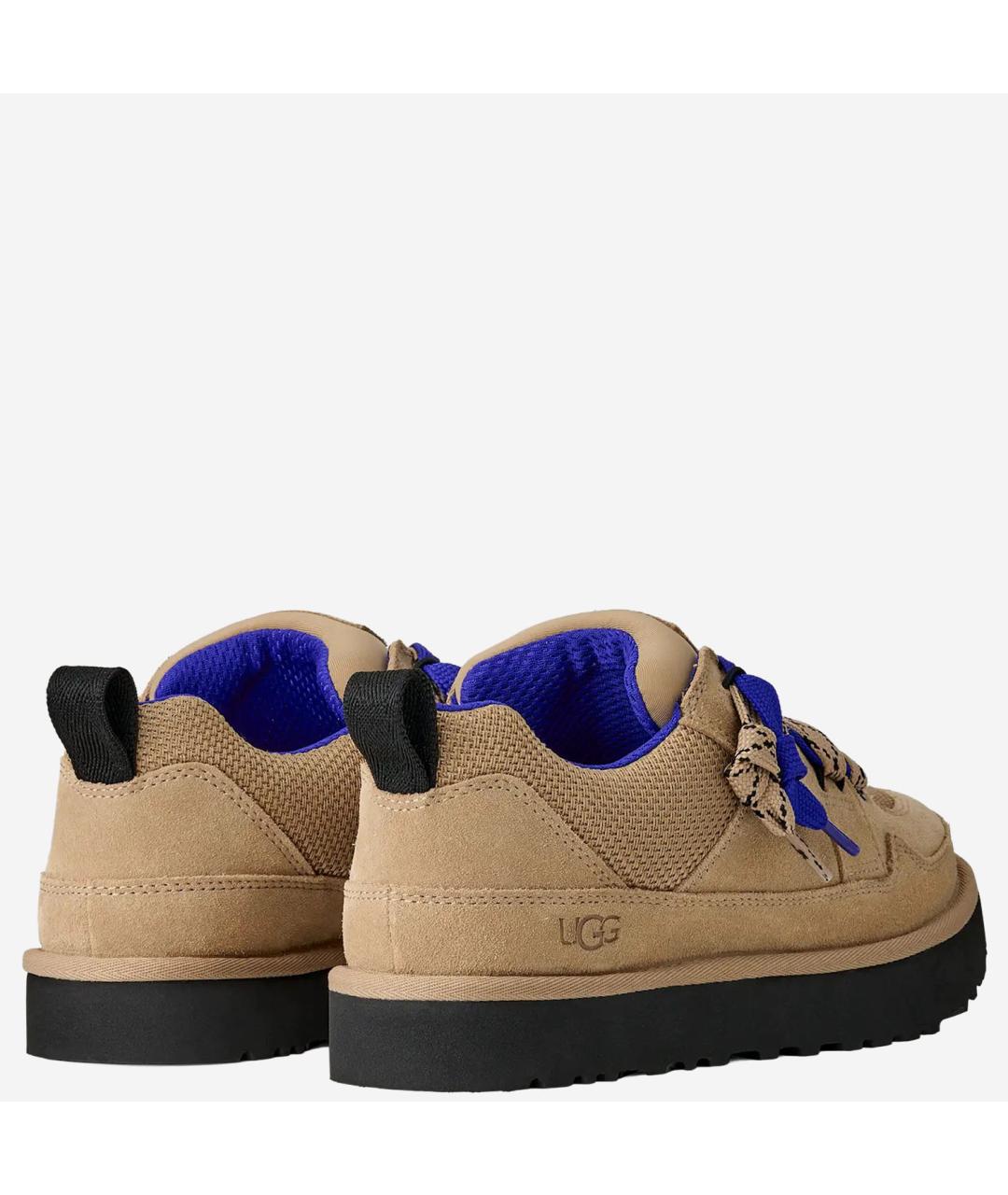 UGG AUSTRALIA Коричневые нубуковые низкие кроссовки / кеды, фото 4