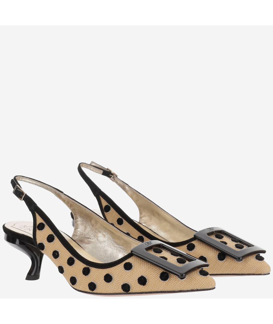 ROGER VIVIER Бежевые текстильные туфли, фото 2