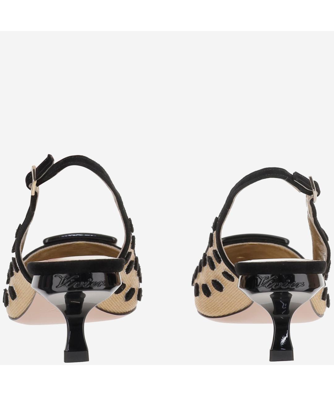 ROGER VIVIER Бежевые текстильные туфли, фото 3