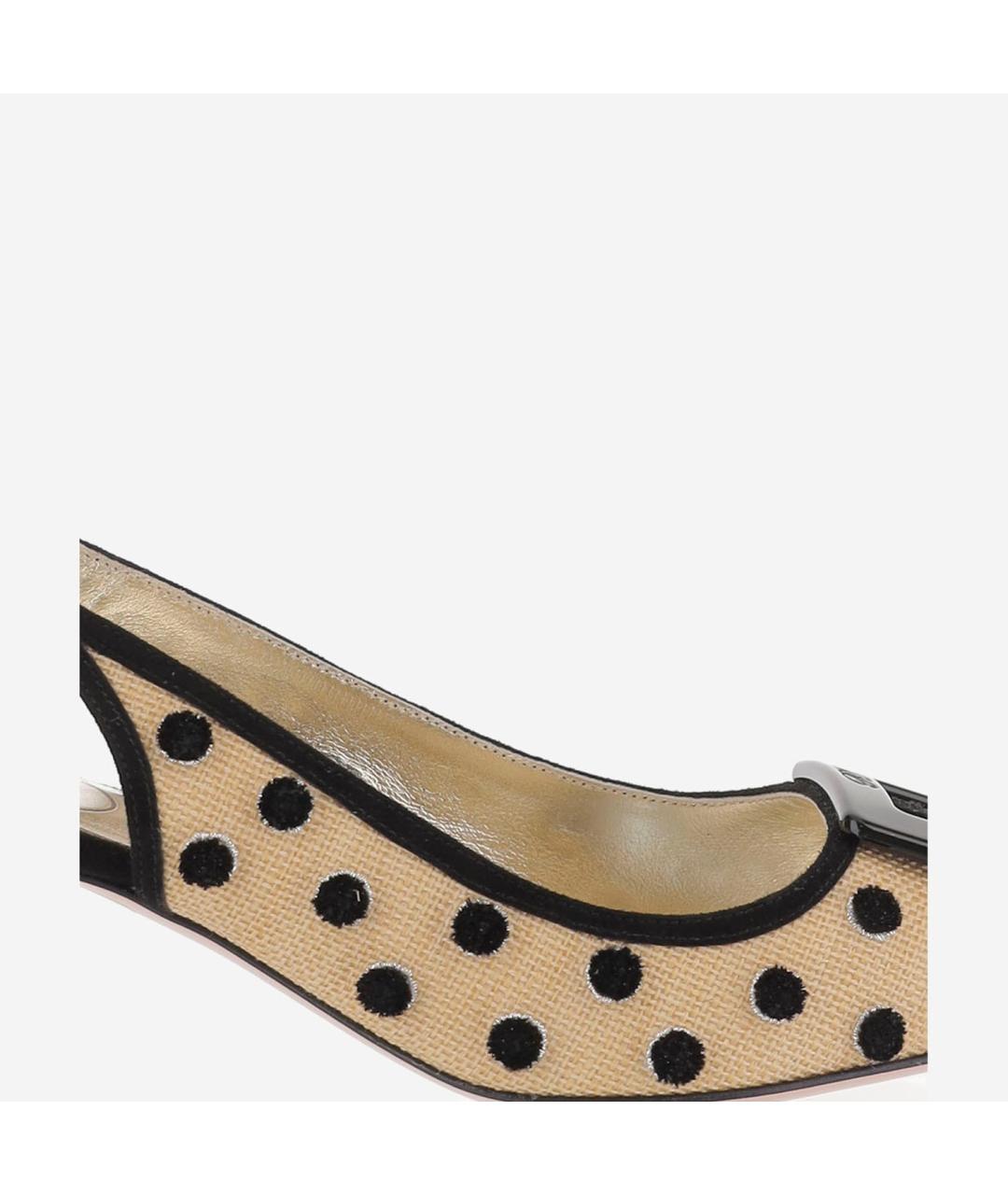 ROGER VIVIER Бежевые текстильные туфли, фото 4