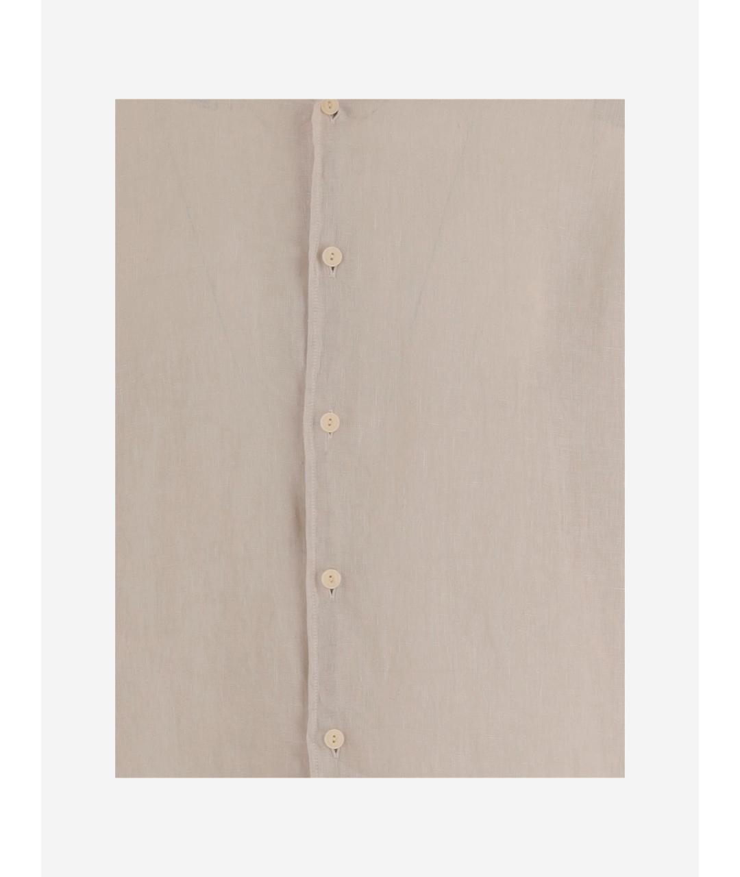 MC2 SAINT BARTH Бежевая льняная кэжуал рубашка, фото 3