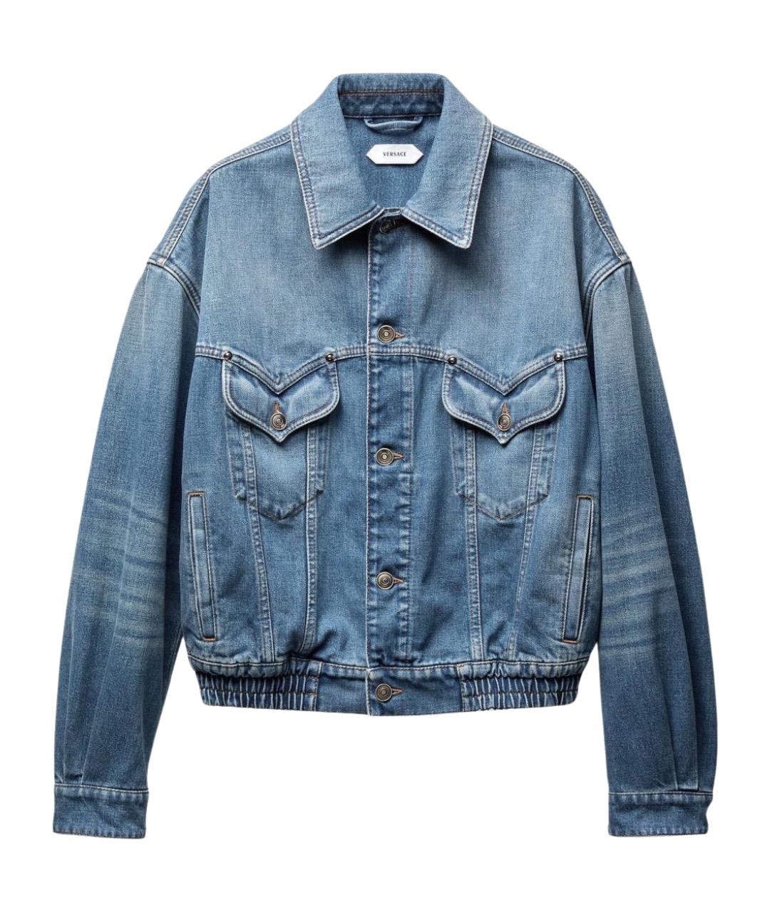 VERSACE Синяя хлопковая куртка, фото 1