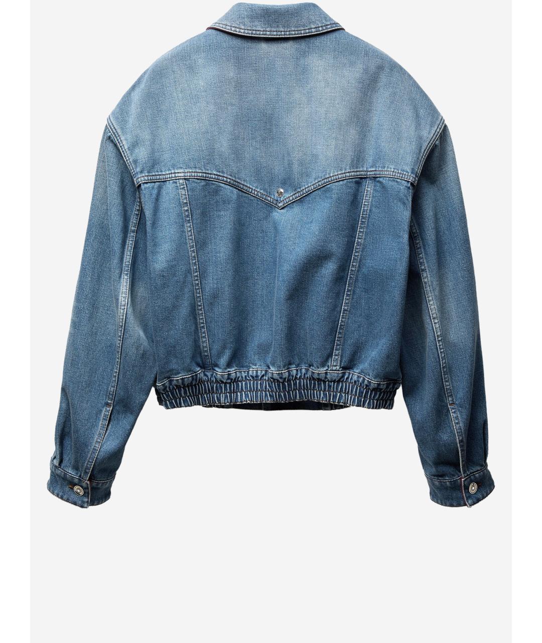 VERSACE Синяя хлопковая куртка, фото 2