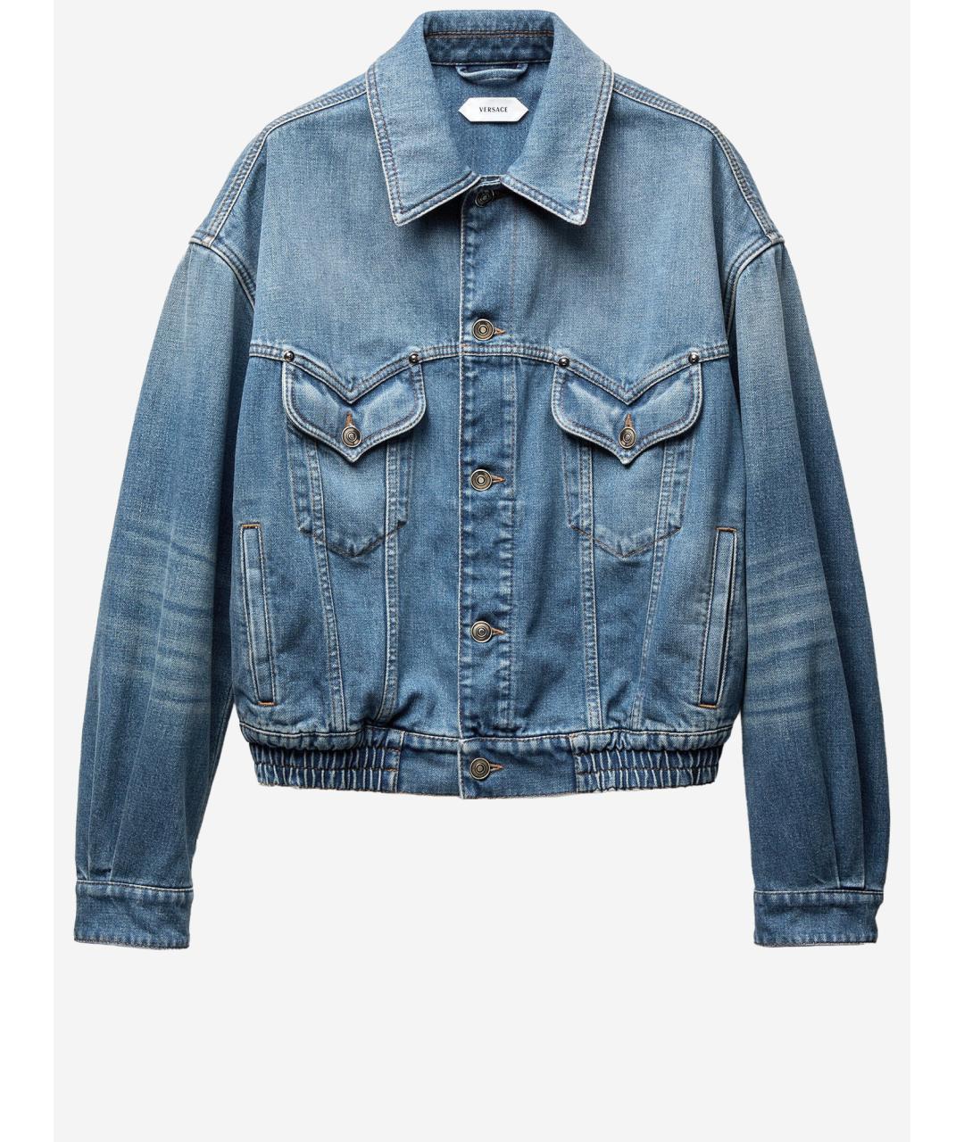 VERSACE Синяя хлопковая куртка, фото 4