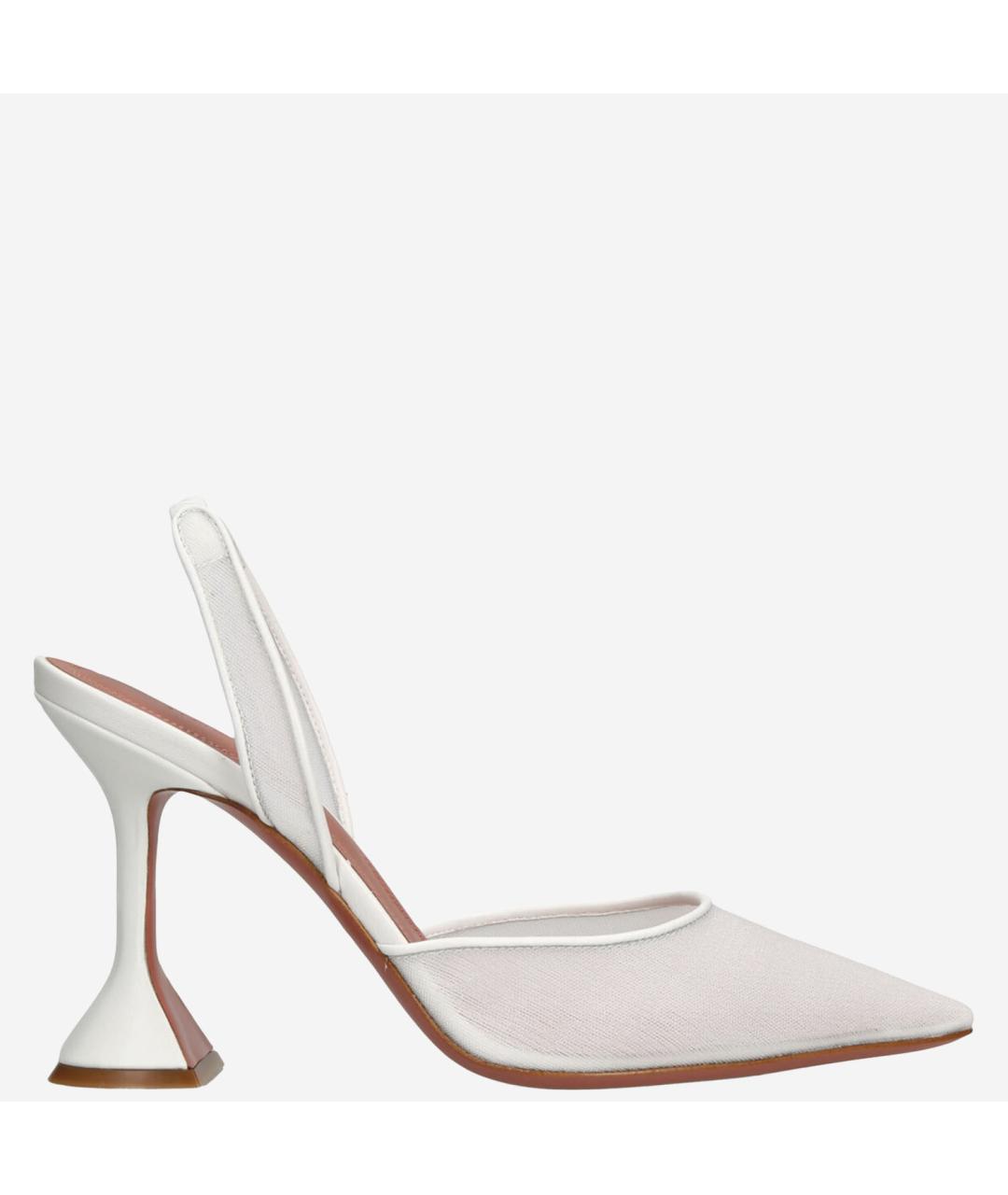 Amina Muaddi Белые текстильные туфли, фото 6