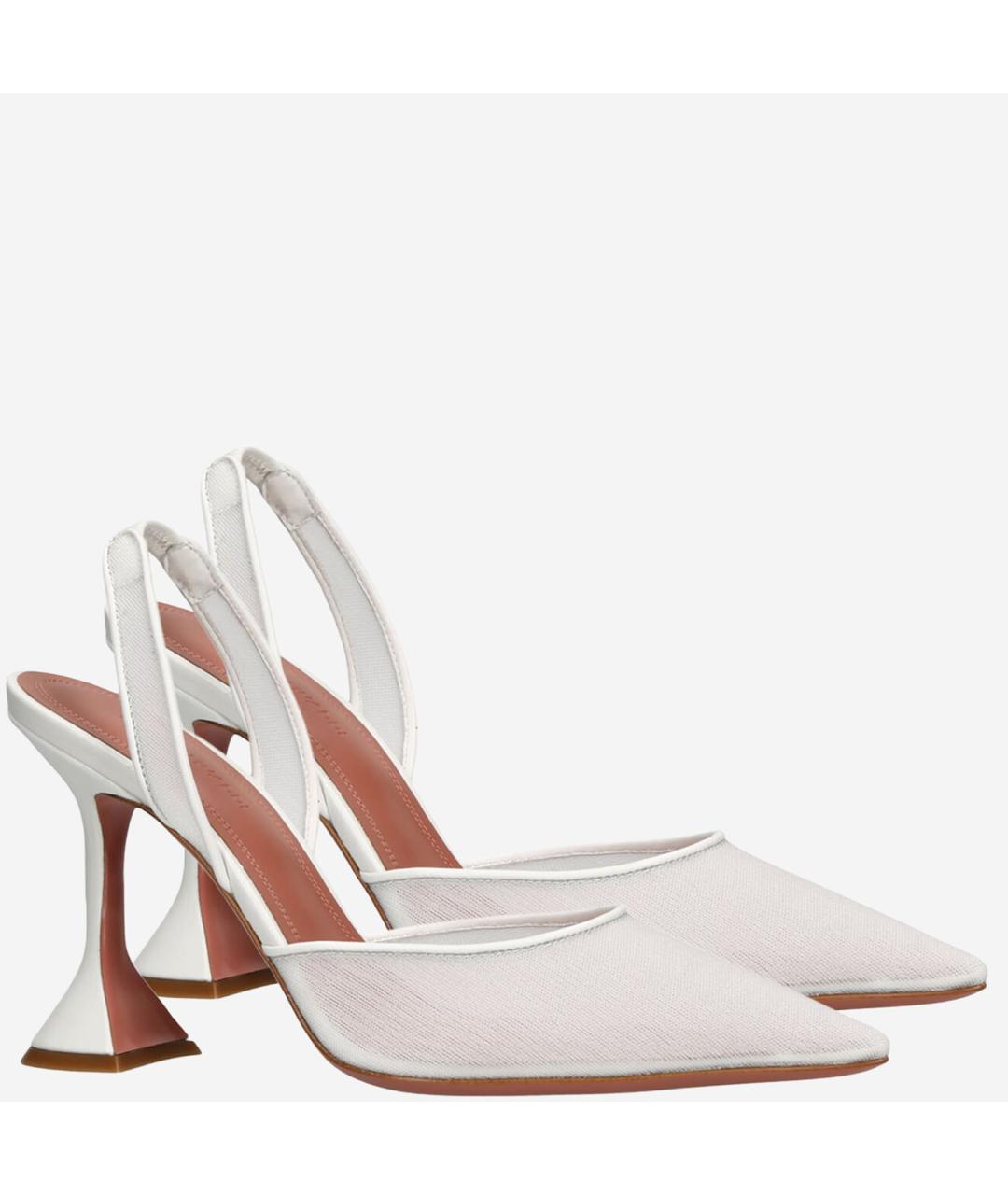 Amina Muaddi Белые текстильные туфли, фото 3