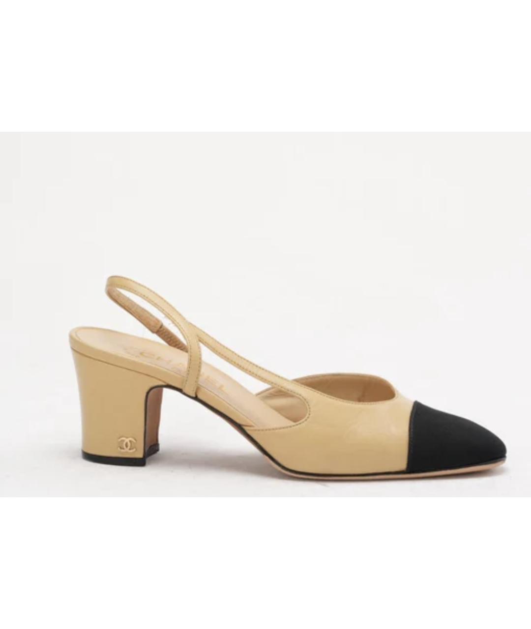 CHANEL Бежевые кожаные туфли, фото 9